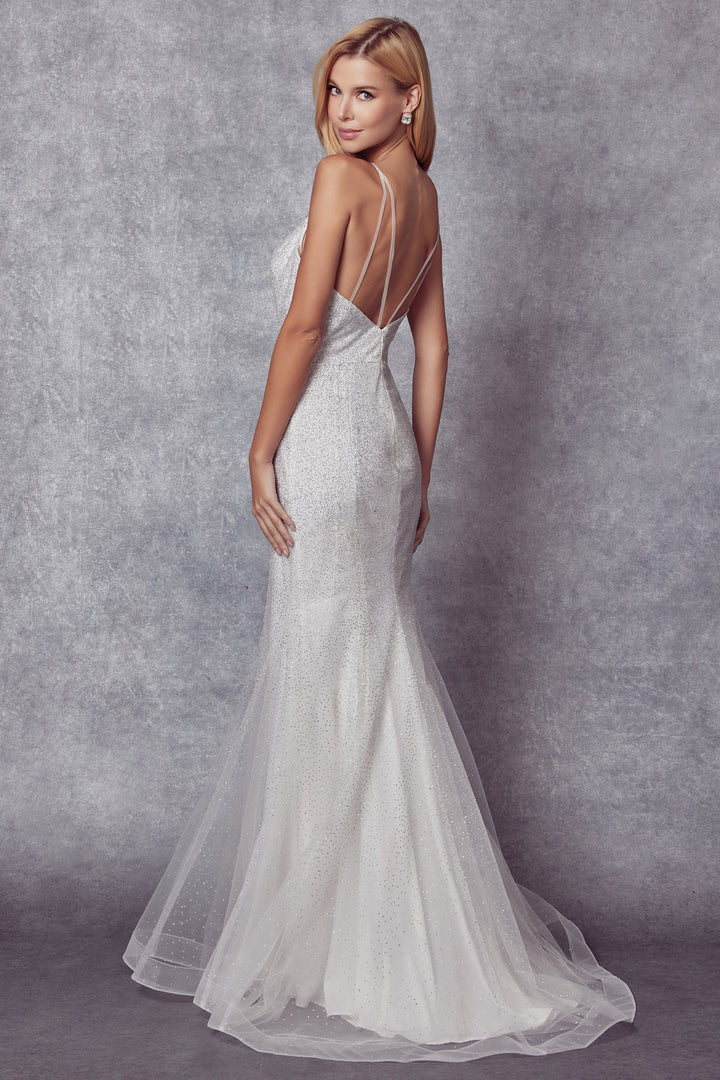 Juliet 271W mermaid evening gown back view