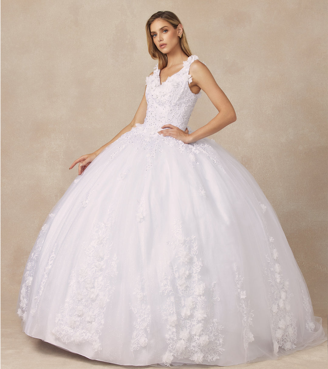 Juliet 1437 quinceanera ball gown front view, option 5
