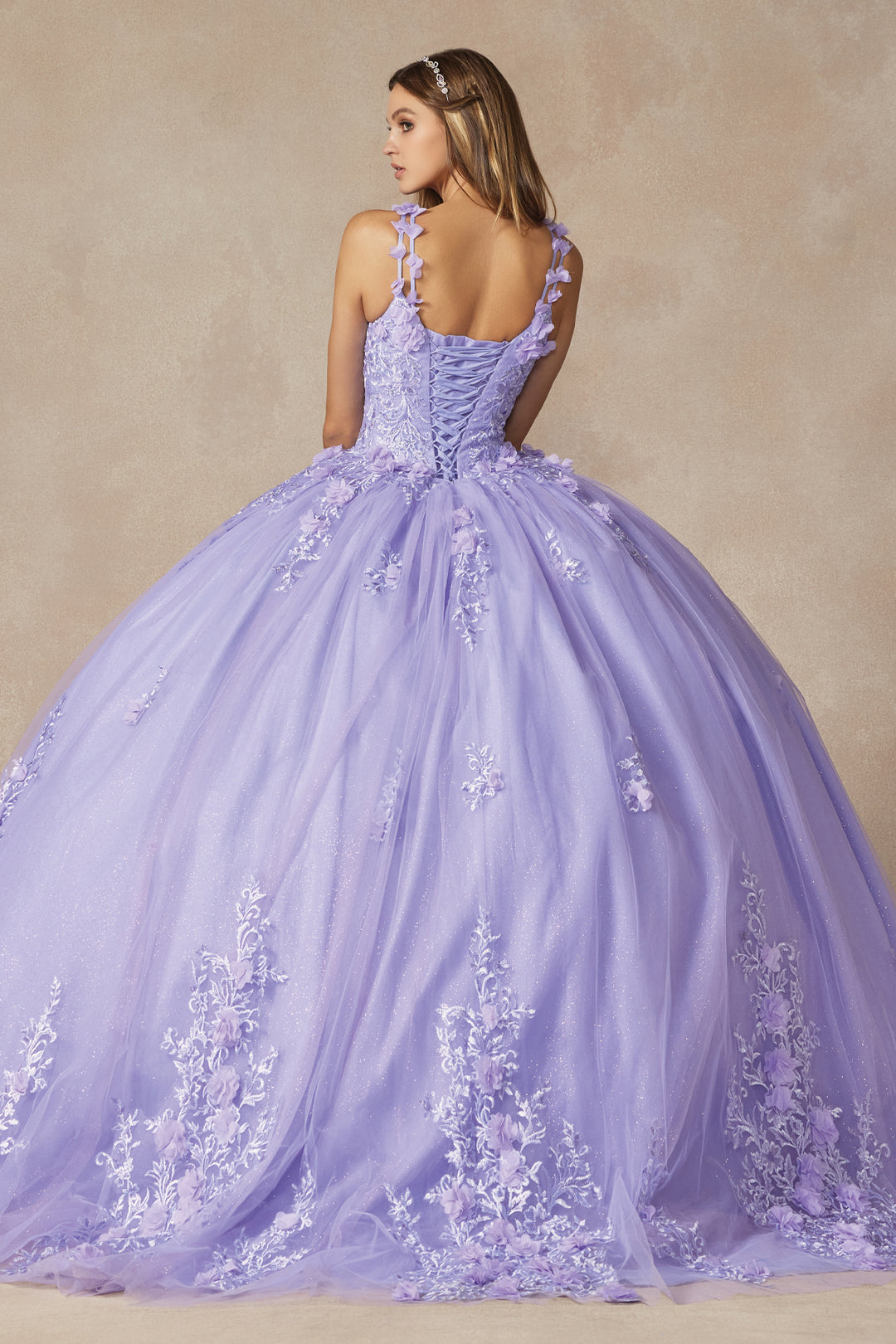 Juliet 1437 quinceanera ball gown back view