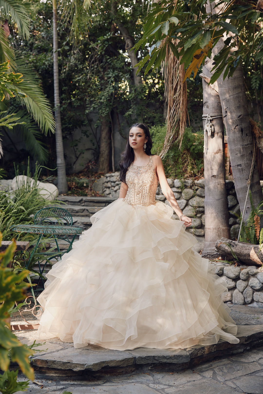 Juliet 1423 quinceanera ball gown front view, option 2