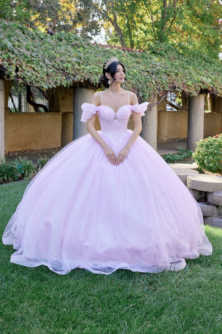 Juliet JT1487H off-shoulder sweetheart ball gown quinceanera dress front view