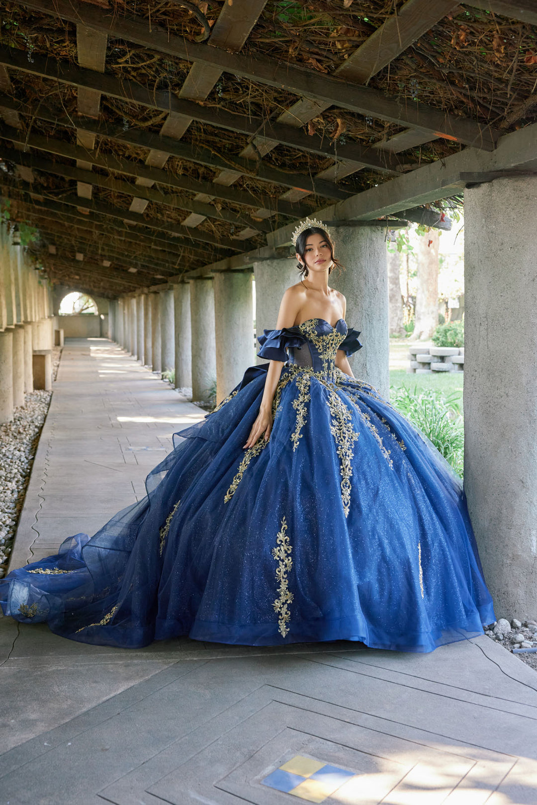 Juliet JT1504J ball gown full-length view with train
