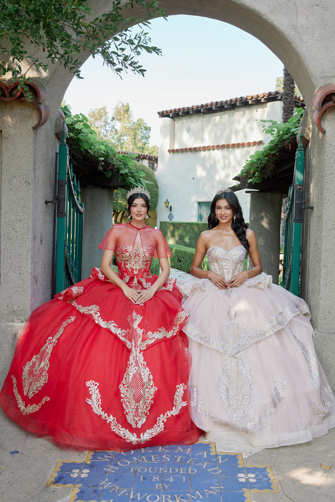 Juliet JT1511H quinceanera ball gown front view with second style option, option 2