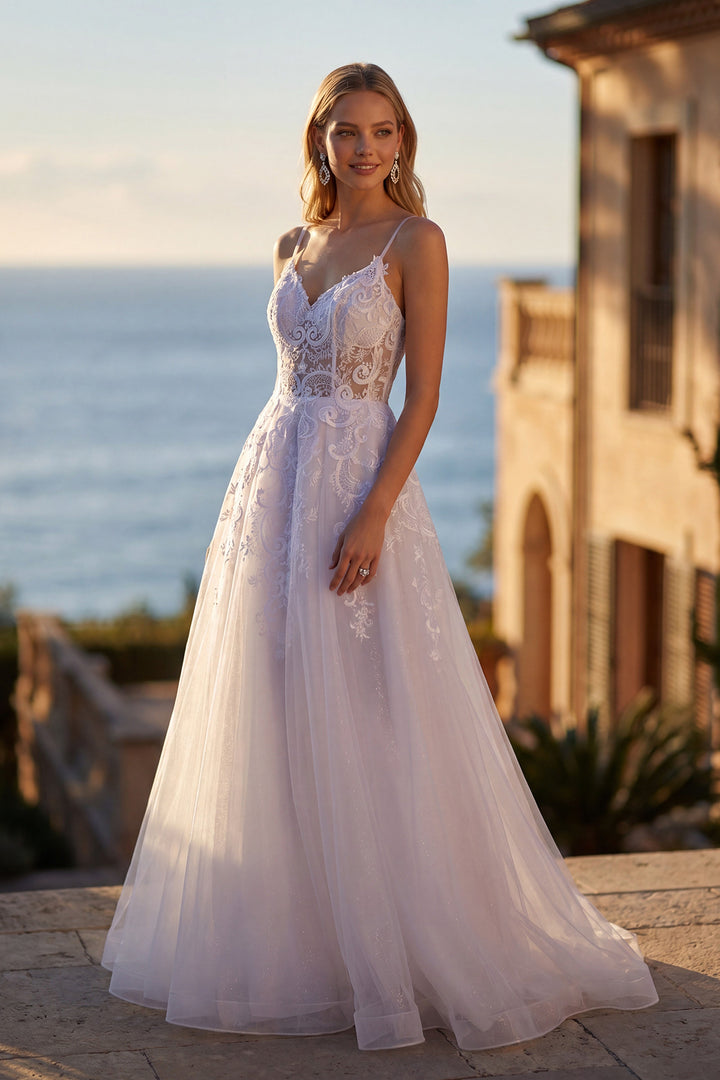 Juliet JT2482SW A-line bridal gown front view