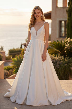 Juliet JT2603CW A-line bridal gown front view