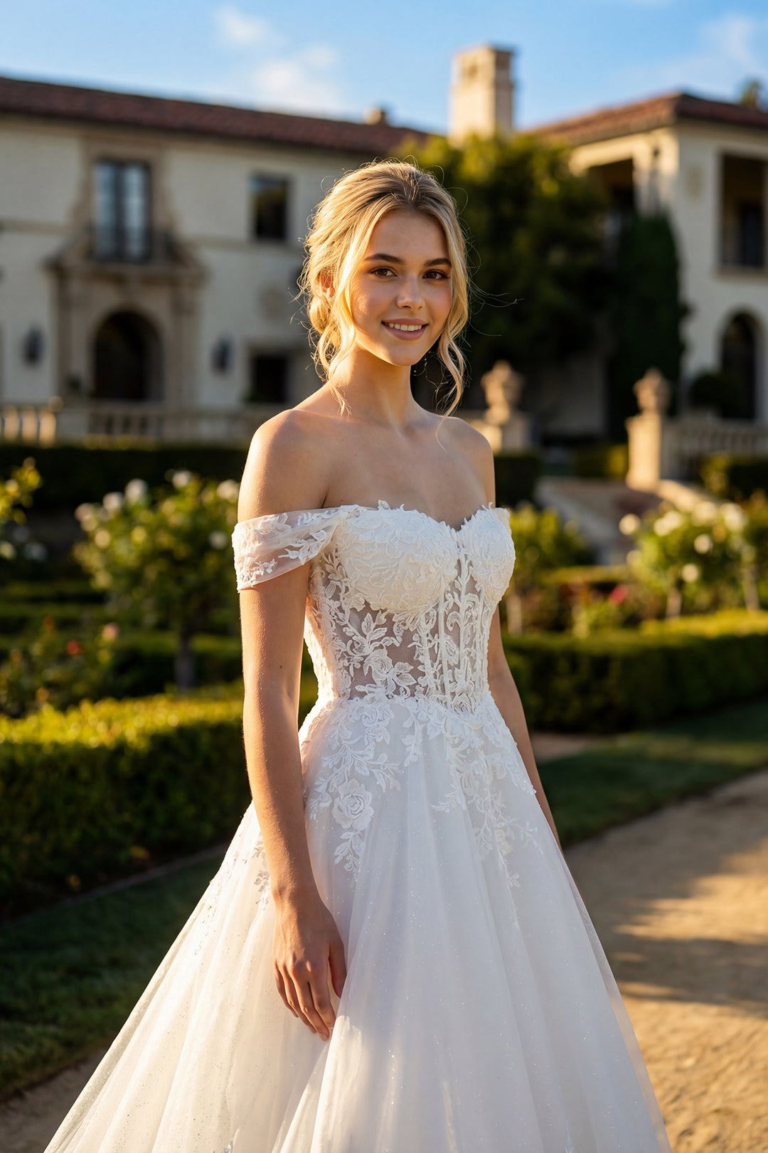 Juliet JT2634LW bridal gown front detail view
