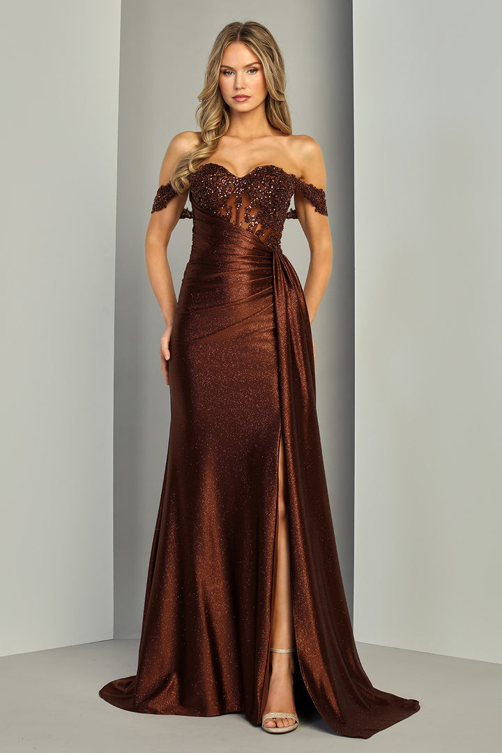 Adora 3360 Off Shoulder Glitter Prom 2026 Dress