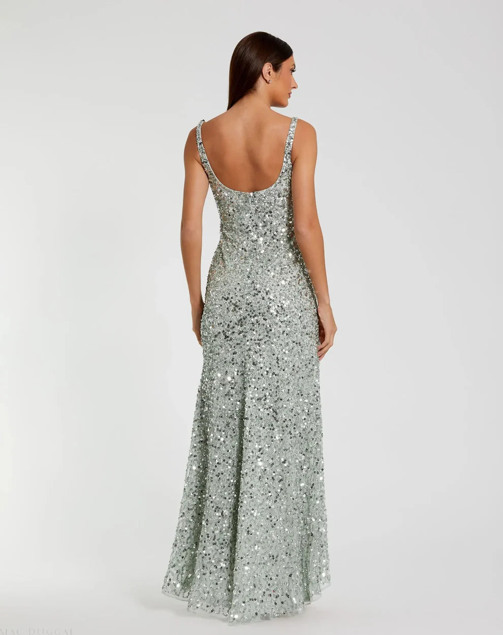 Mac Duggal 10705 Pink Sequined Low Back Slip Gown