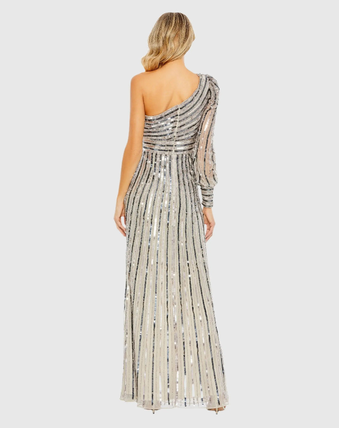 Mac Duggal 10793 Asymmetrical One Shoulder Sequin Gown