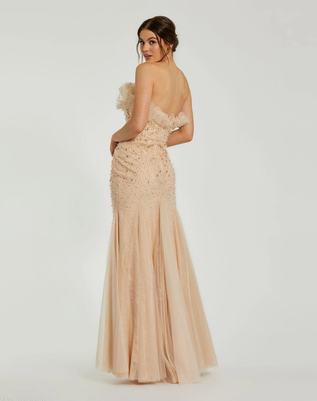Mac Duggal 11774 Strapless Embellished Tulle Mermaid Gown