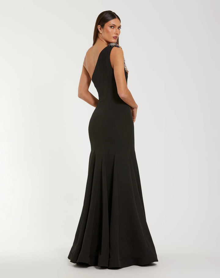 Mac Duggal 11843 One Shoulder Beaded Mermaid Gown
