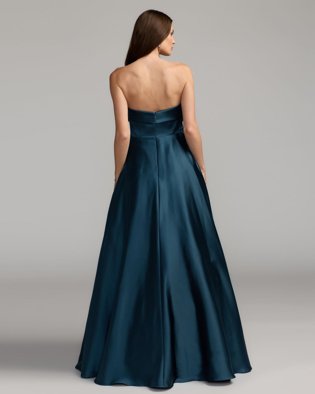 Mac Duggal 13280 Strapless Draped Satin Ball Gown