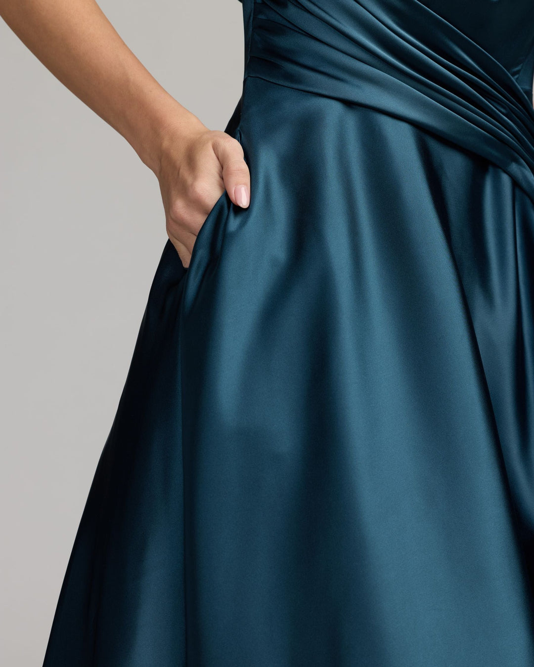 Mac Duggal 13280 Strapless Draped Satin Ball Gown