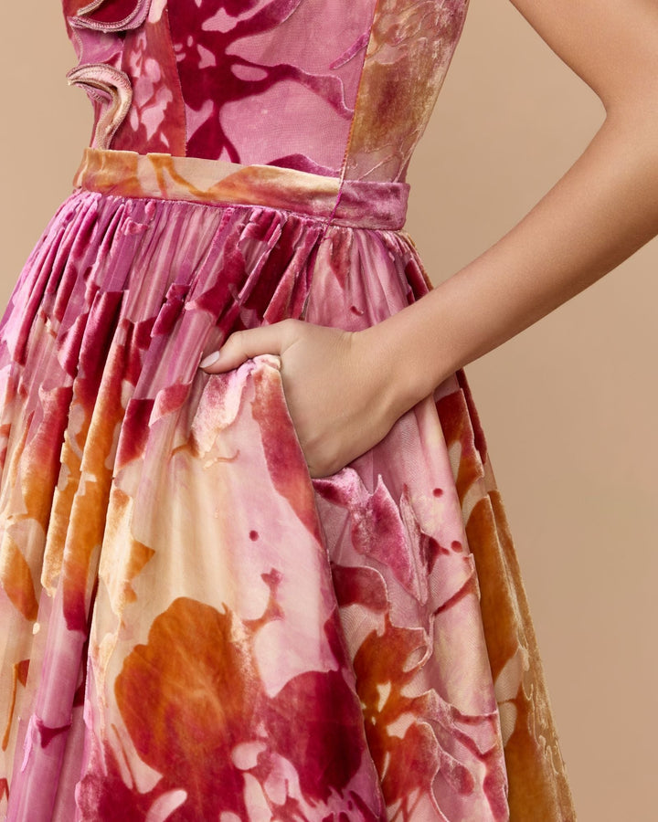 Mac Duggal 13286 Sleeveless Velvet Ruffle Ball Gown