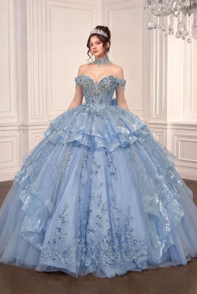 Ladivine 15742 Convertible Off-Shoulder Corset Quinceañera Ball Gown to Mini Dress