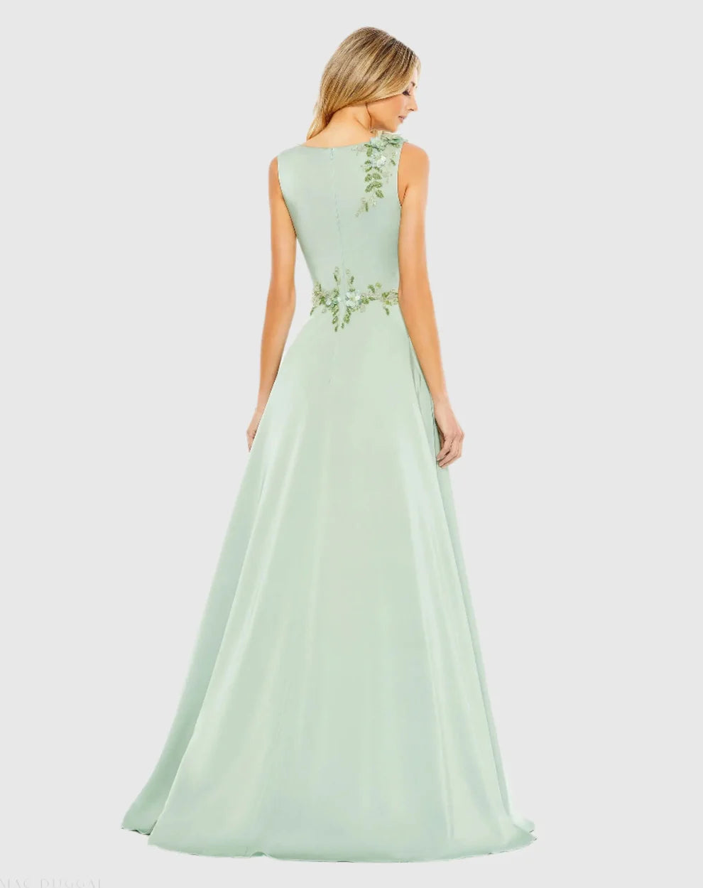 Mac Duggal 20365 Floral Applique Sleeveless A-Line Gown
