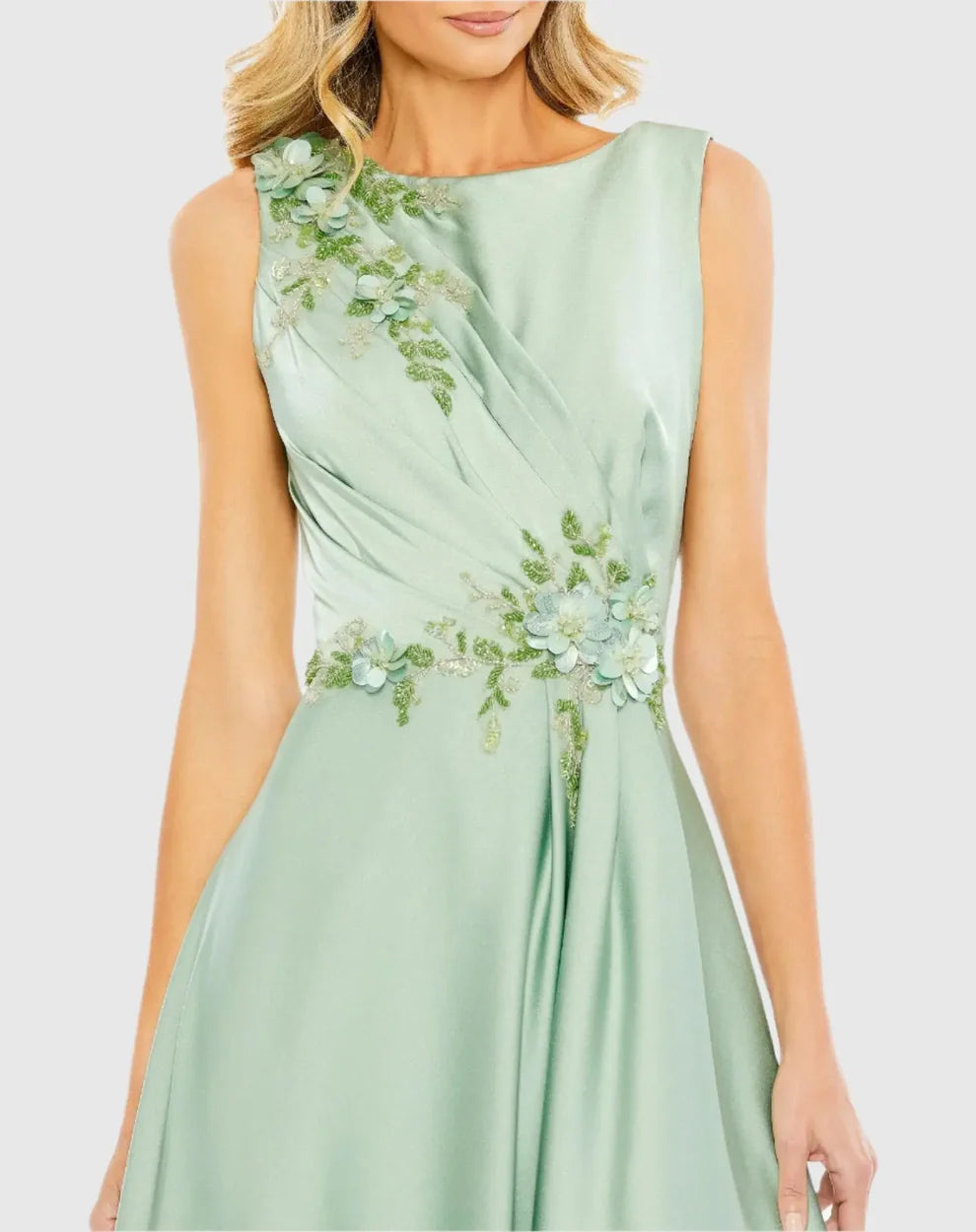 Mac Duggal 20365 Floral Applique Sleeveless A-Line Gown