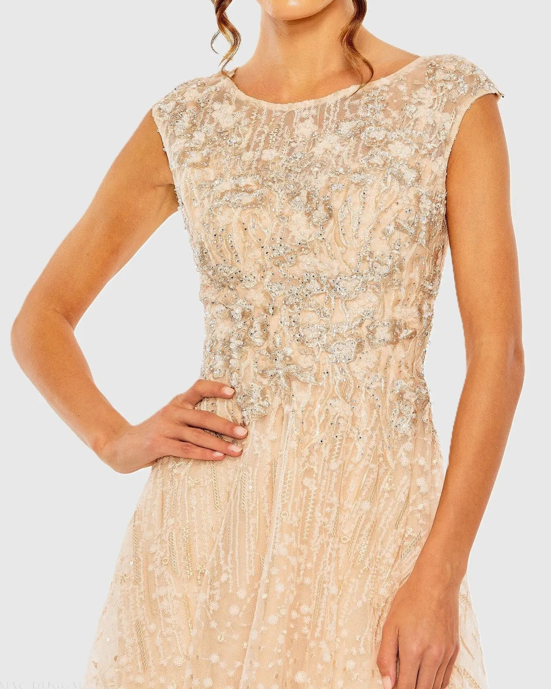 Mac Duggal 20501 High Neck Lace Embroidered Gown