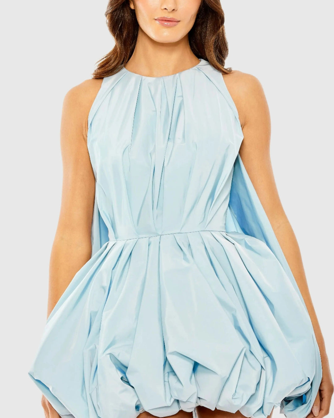 Mac Duggal 20704 Blue Sleeveless Taffeta Bubble Mini Dress