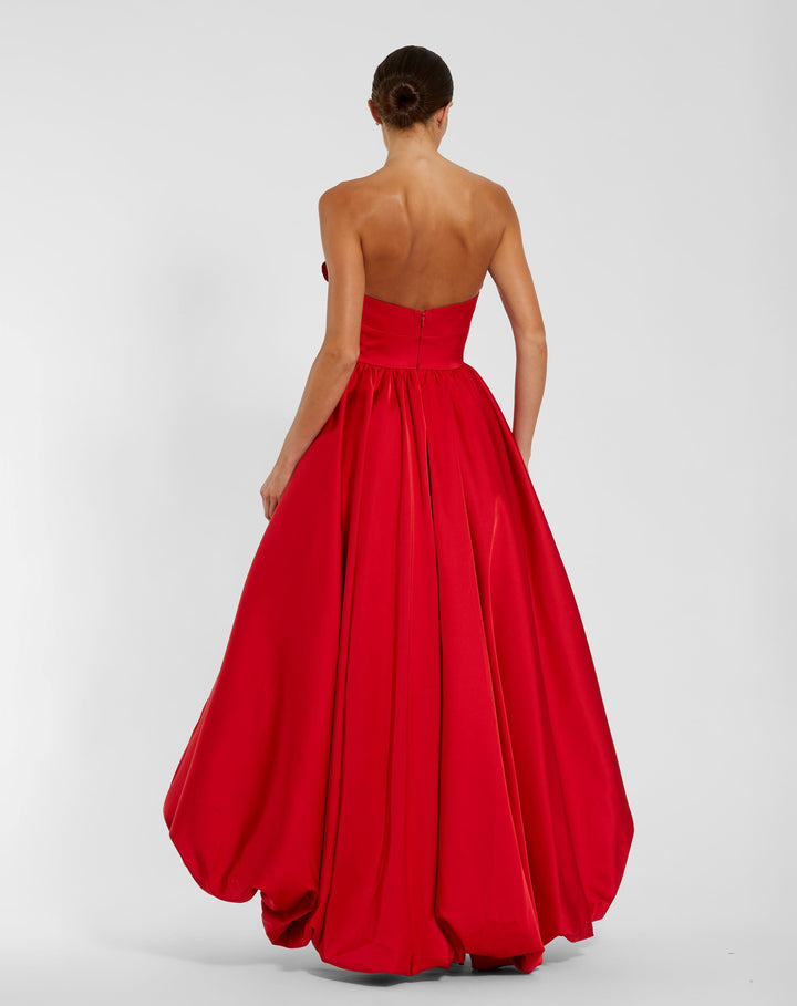 Mac Duggal 21037 Strapless Bubble Hem High Low Ball Gown