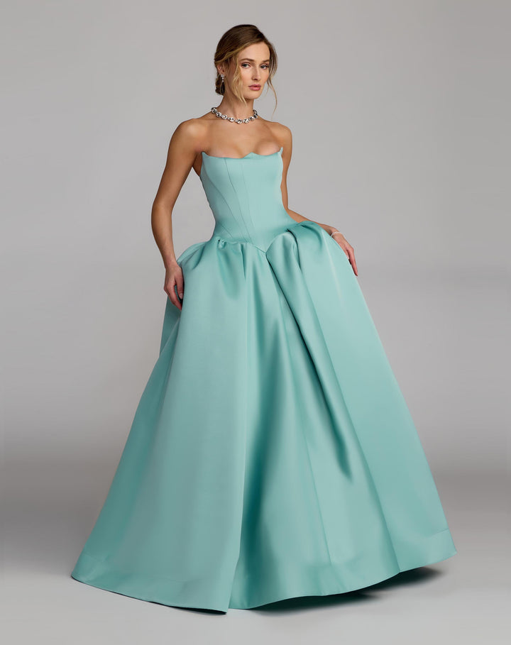 Mac Duggal 21259 Strapless Satin Corset Ball Gown