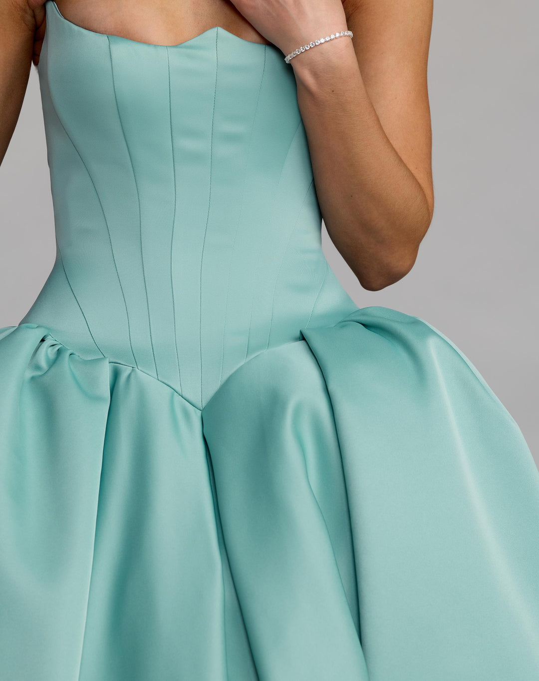 Mac Duggal 21259 Strapless Satin Corset Ball Gown