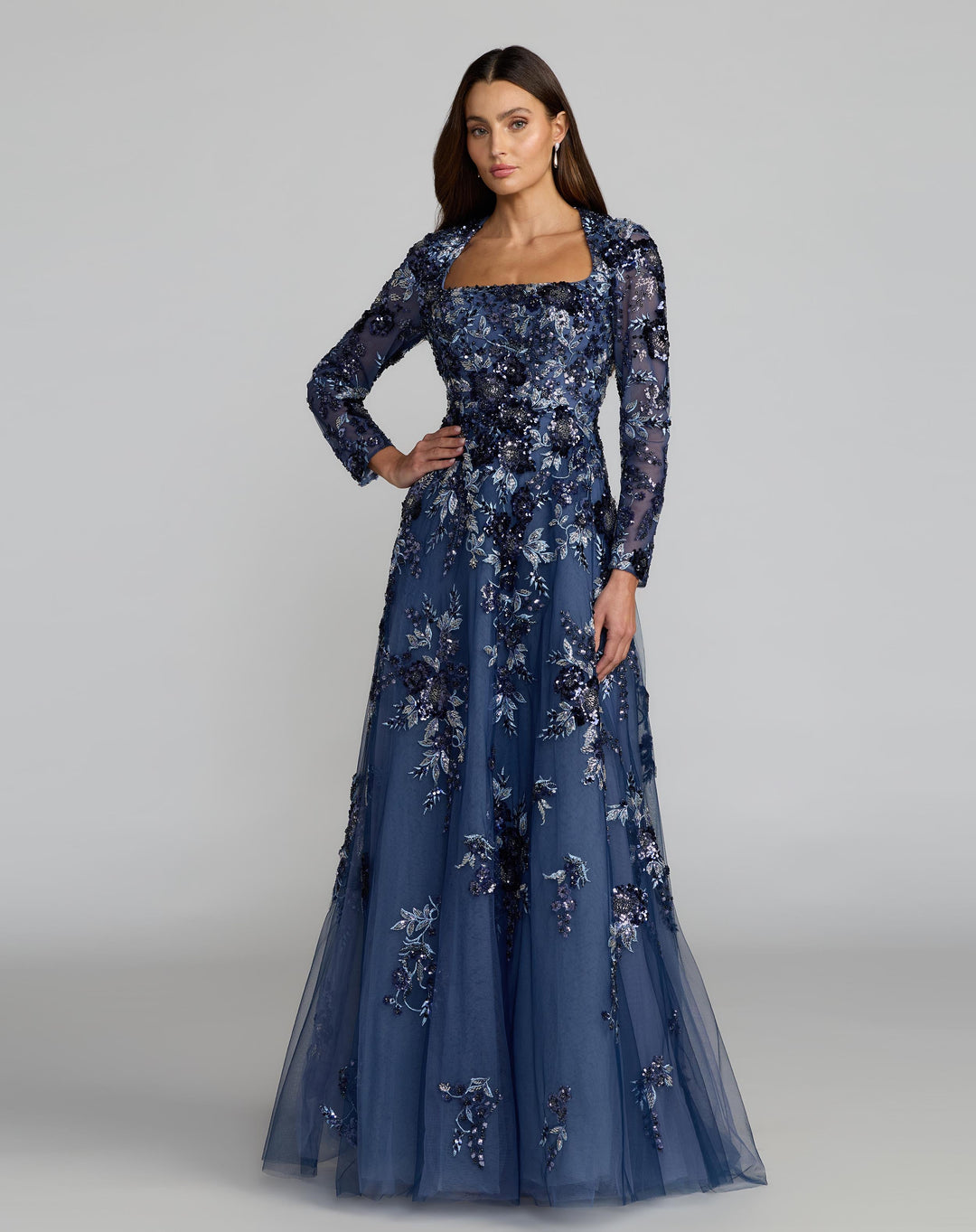 Mac Duggal 21308 Embellished Floral A Line Gown