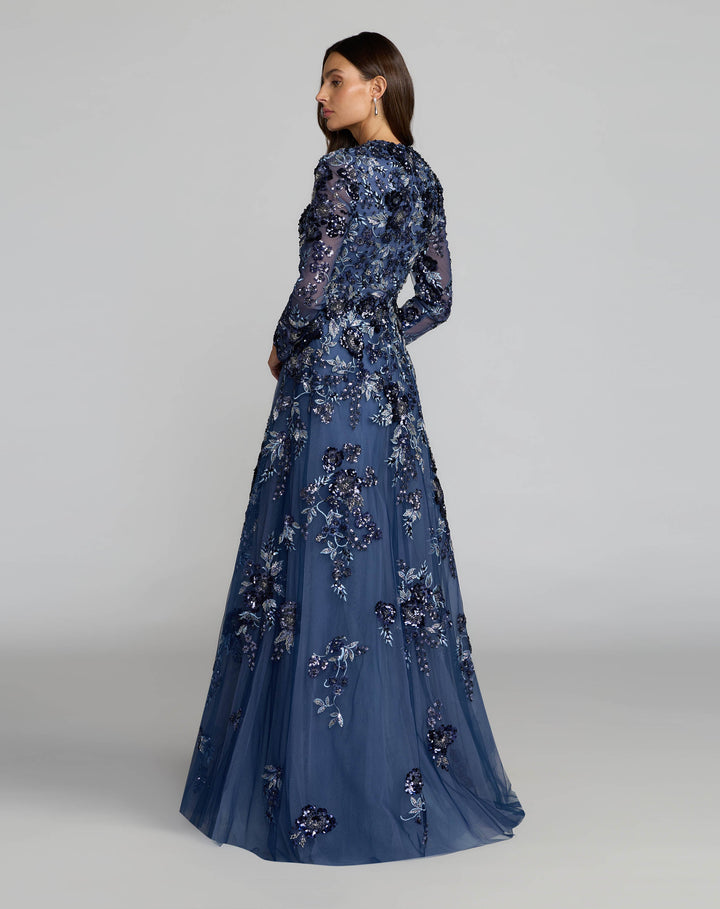 Mac Duggal 21308 Embellished Floral A Line Gown