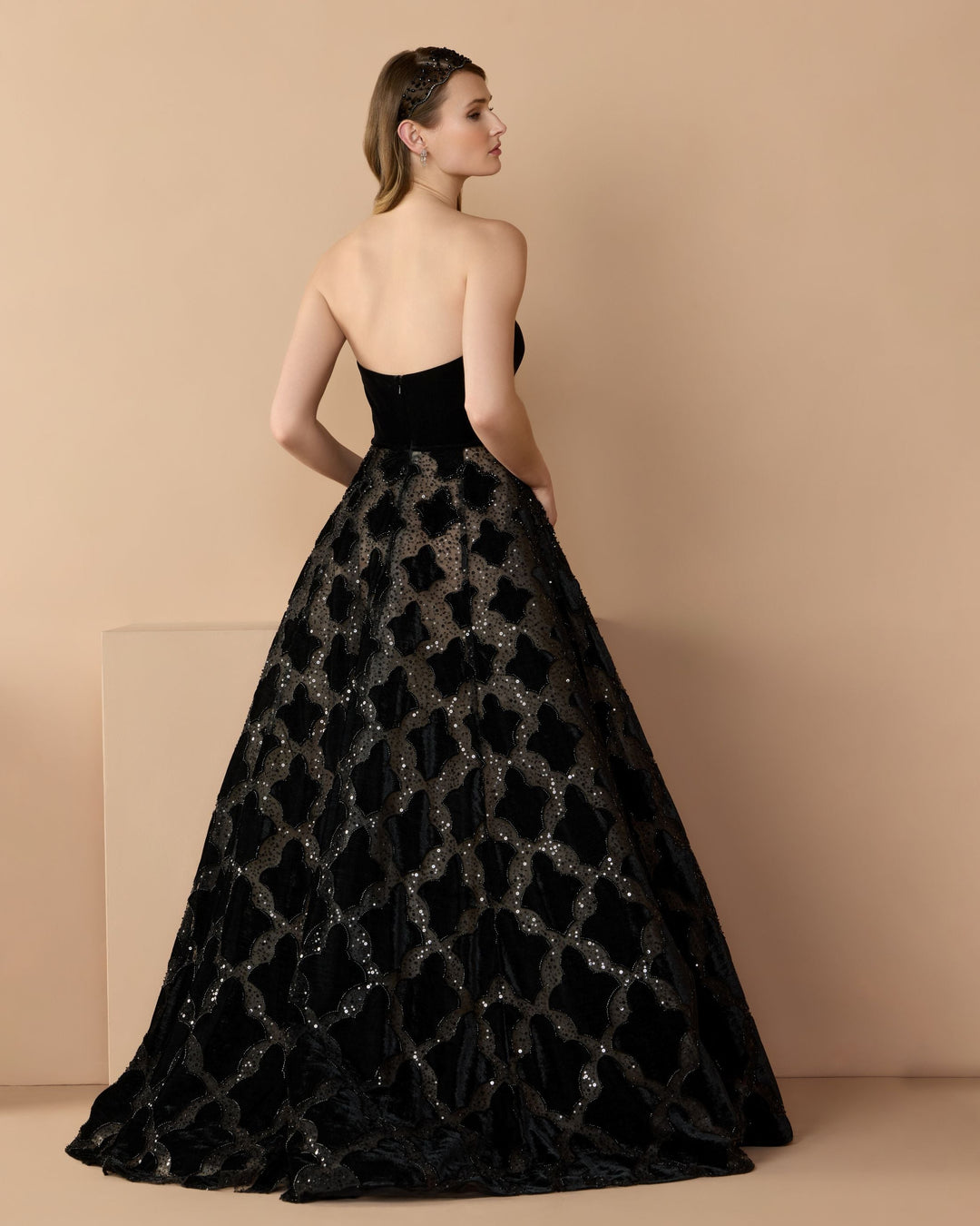 Mac Duggal 21384 Strapless Velvet Bodice Embellished Ball Gown