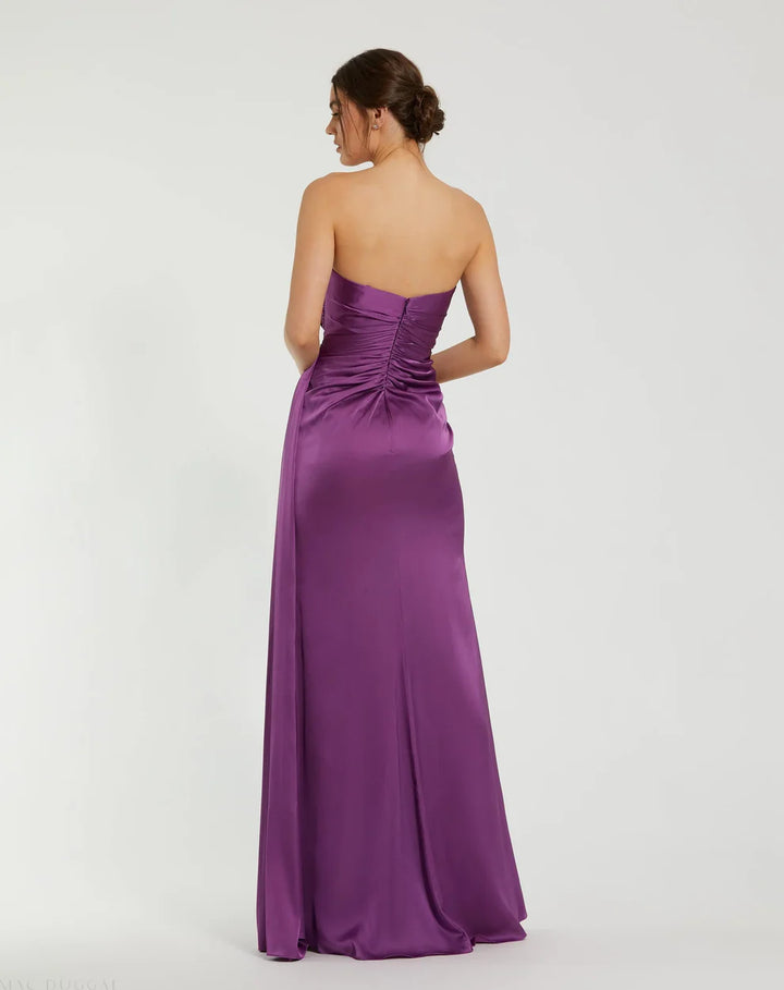 Mac Duggal 2211 Strapless Embellished Sweetheart Neckline Satin Gown