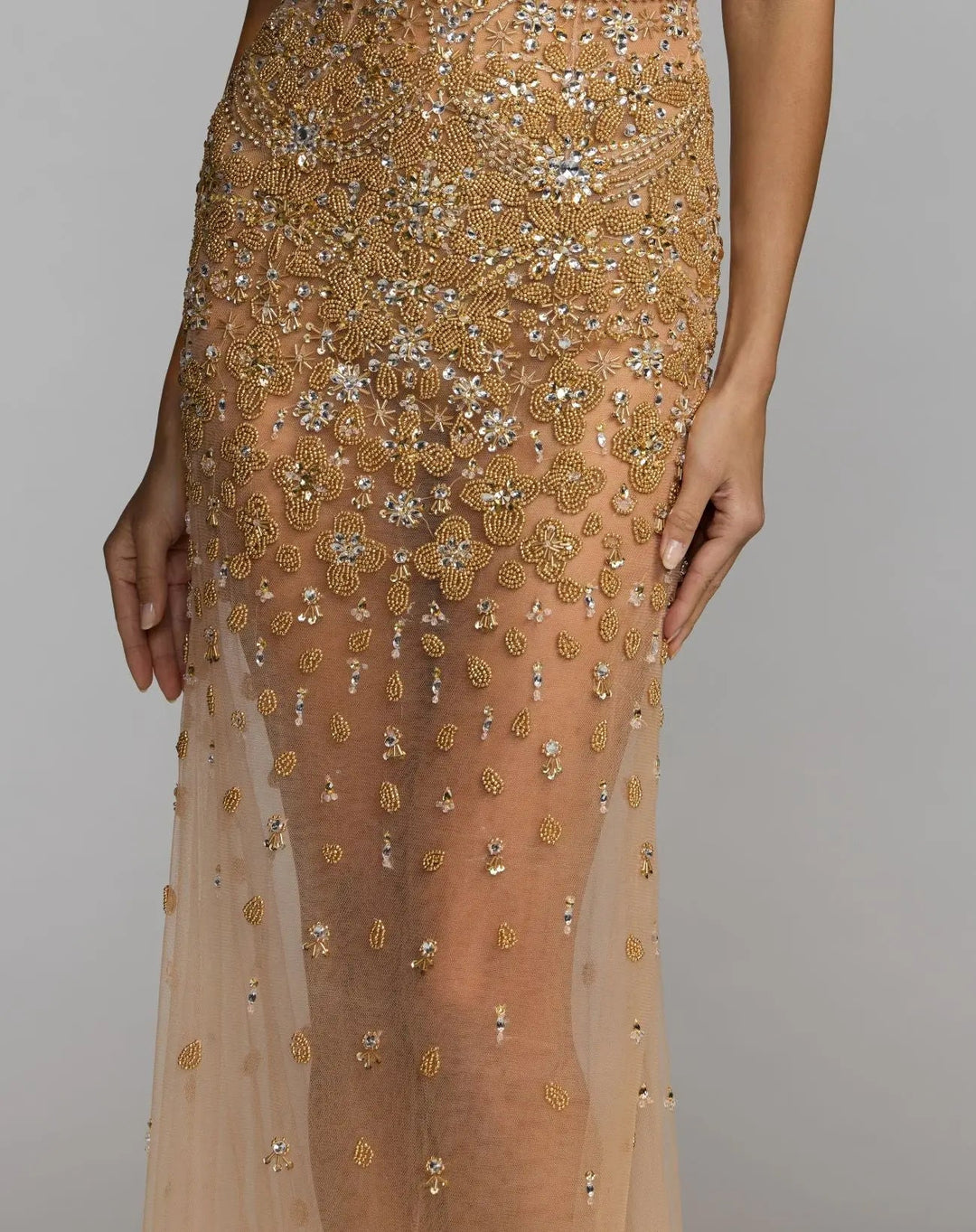 Mac Duggal 2241 Hand Embellished Open Back Halter Gown