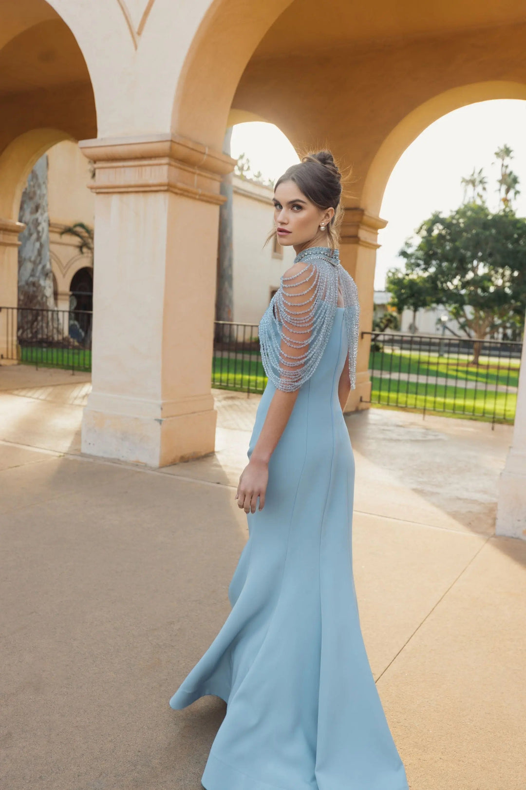 Mac Duggal 2334 Mermaid Gown with Crystal Draping