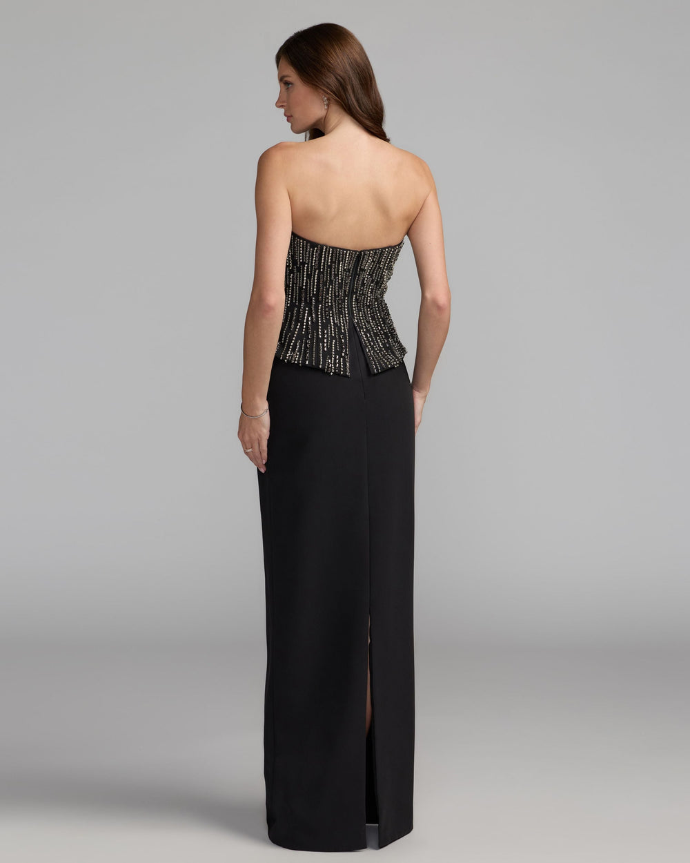 Mac Duggal 2366 Embellished Crepe Strapless Column Dress