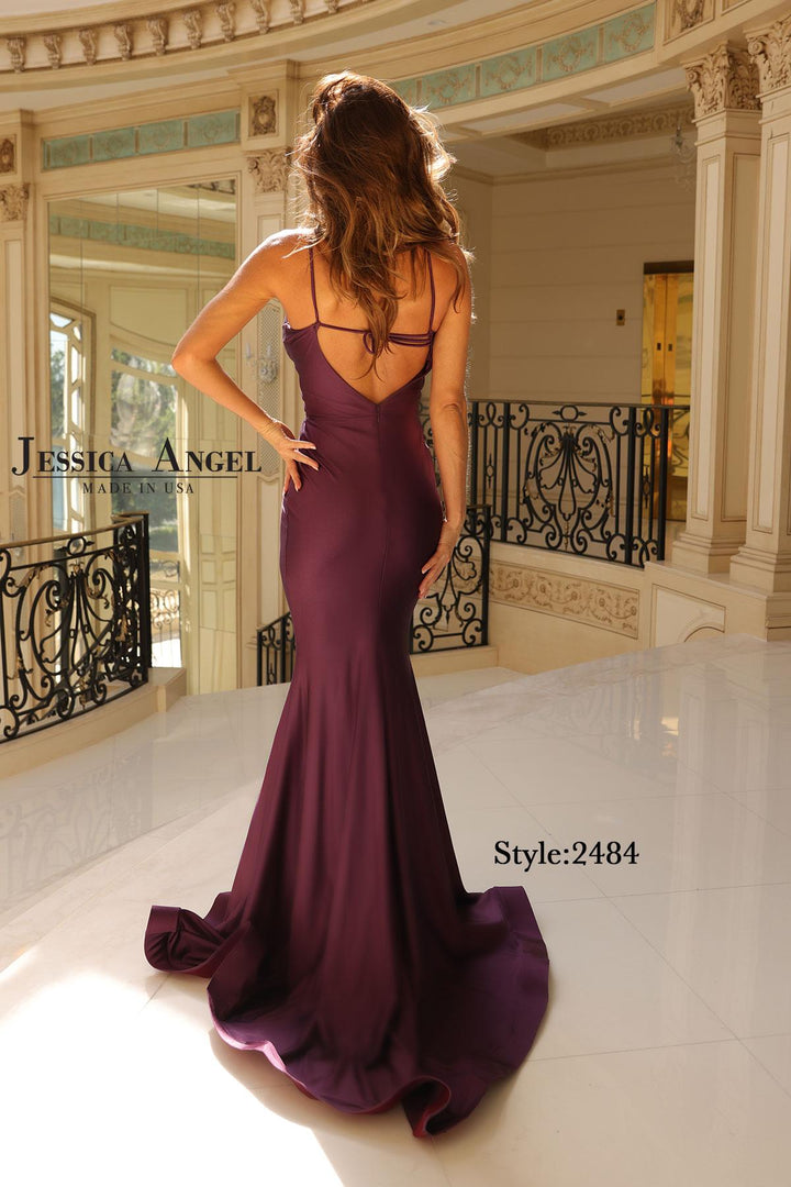 Jessica Angel 2484 open back mermaid gown back view 2