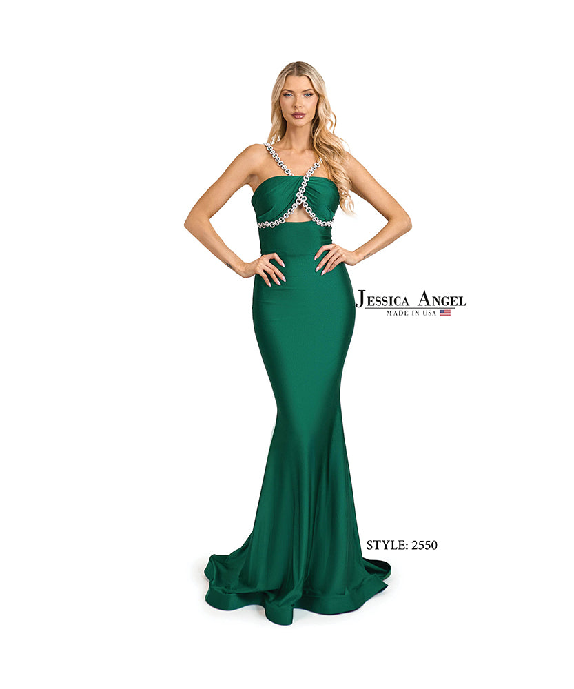 Jessica Angel 2550 embellished keyhole mermaid gown front view