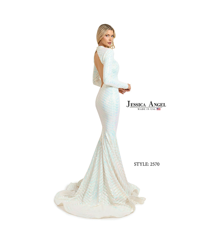 Jessica Angel 2570 open back cutout mermaid gown back view