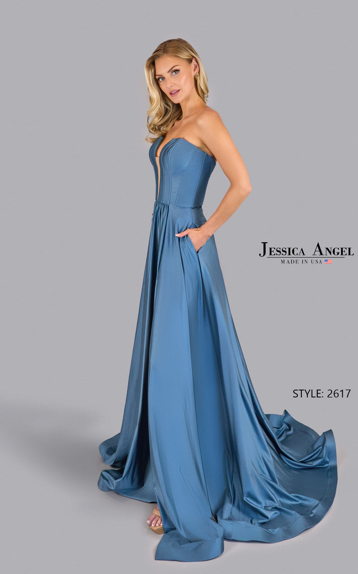 Jessica Angel 2617 A-line gown with pockets side view