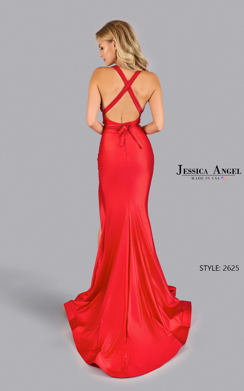 Jessica Angel 2625 crisscross back gown back view