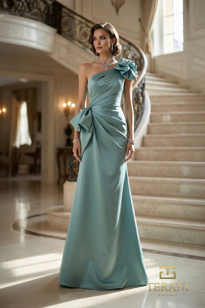 Terani 262E7132 One-Shoulder Sleeveless Sheath Dress