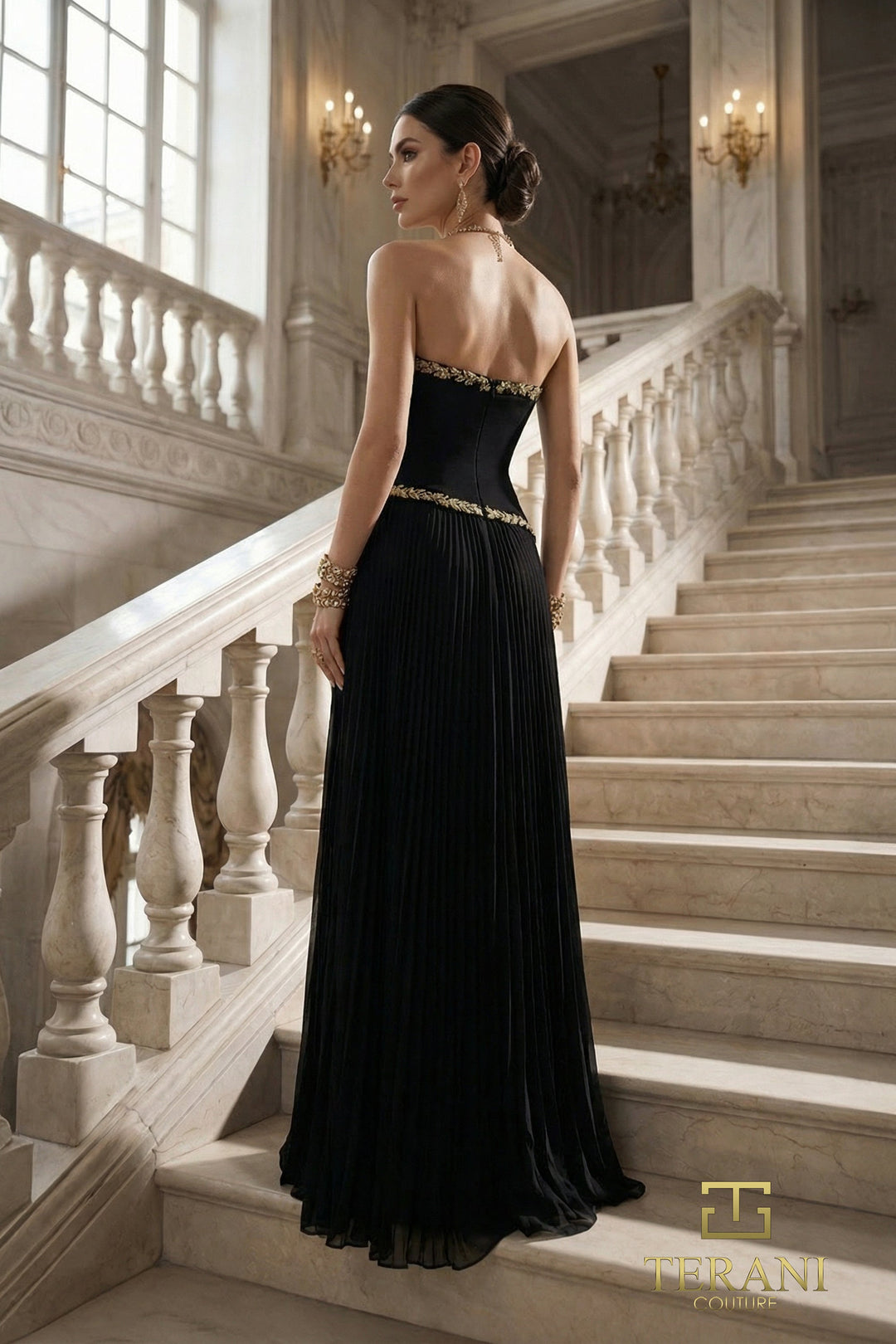 Terani 262E7352 Strapless Sleeveless Corset Dress