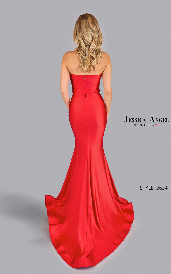 Jessica Angel 2634 pleated bodice mermaid gown back view 4