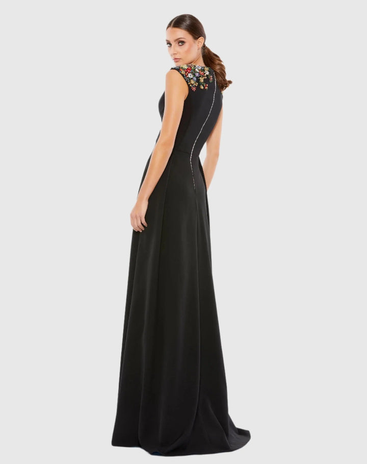 Mac Duggal 26540 Beaded Cap Sleeve V Neck A Line Gown
