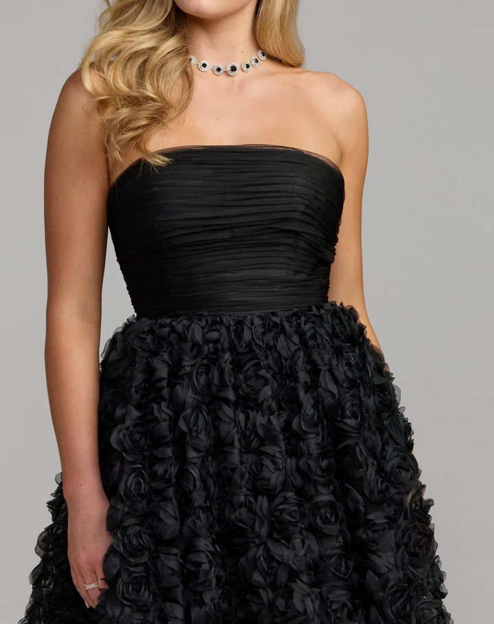 Mac Duggal 27783 Strapless 3D Rosette Ball Gown