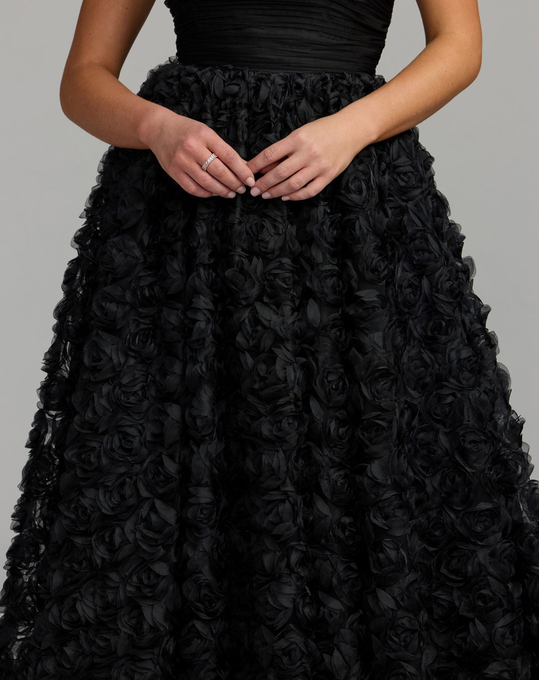 Mac Duggal 27783 Strapless 3D Rosette Ball Gown