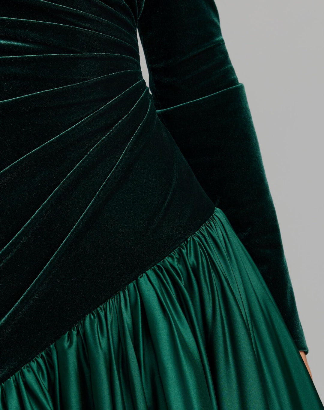 Mac Duggal 27897 Velvet Bodice Long Sleeve Charmeuse Gown