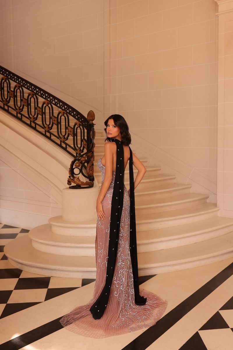 Chic & Holland AR330623 Bow Choker Slit Beaded Prom 2026 Dress