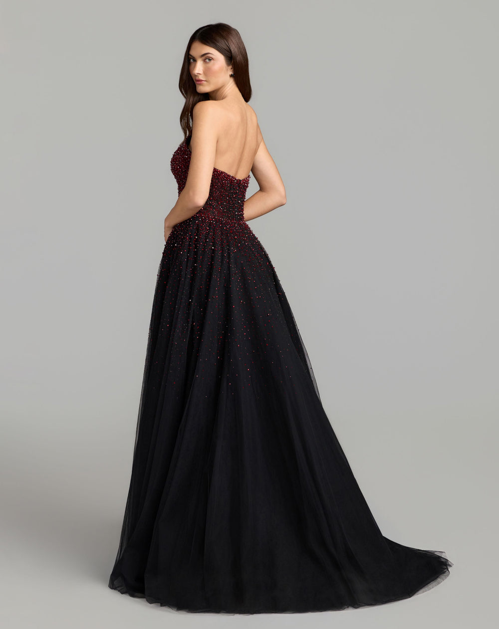 Mac Duggal 37084 Embellished Tulle Strapless Ball Gown