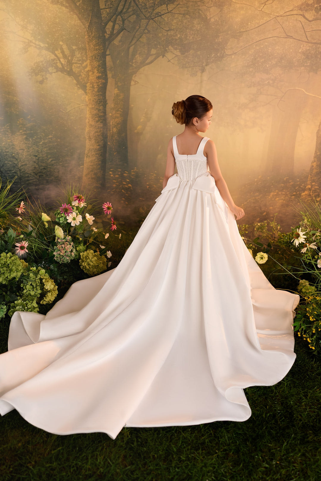 Pentelei 3938 Crystal Beaded Ball Gown with Optional Cape Kids Dress