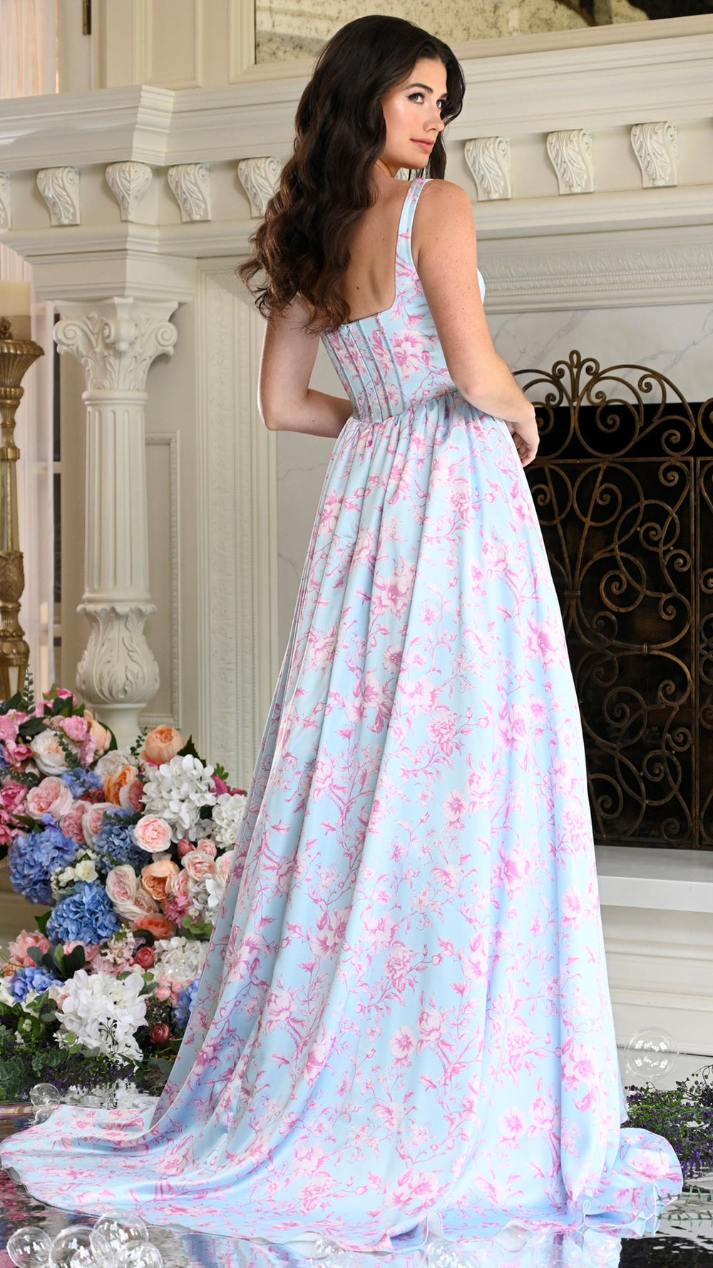 Colors Dress 3996 floral ball gown alternate view