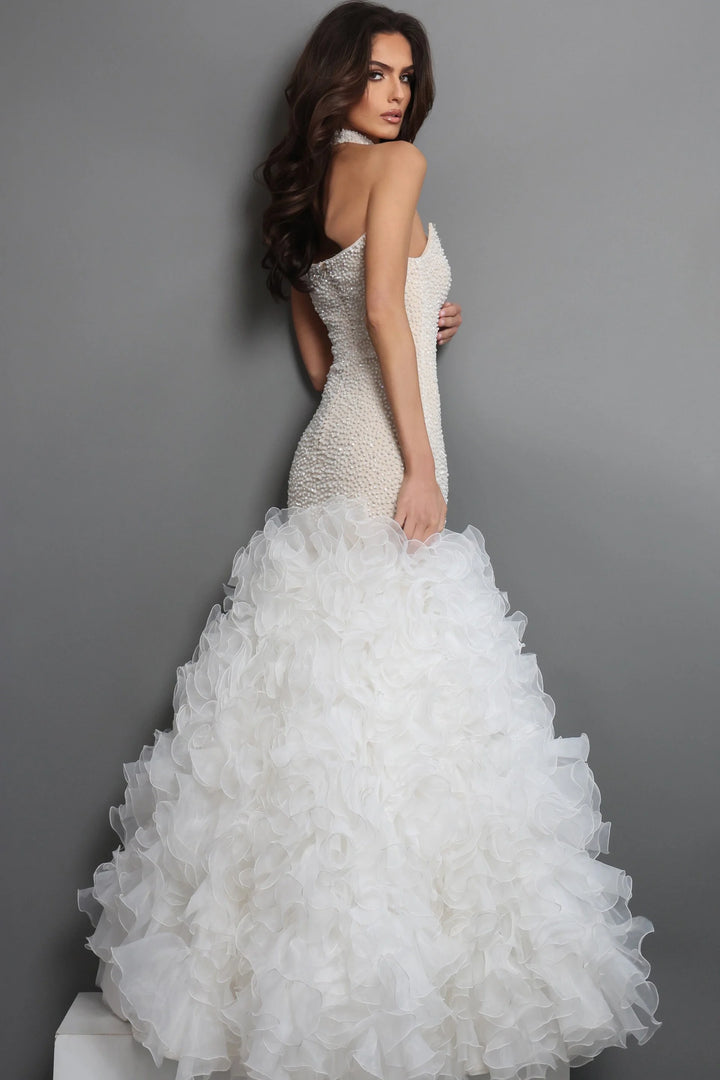 Jovani 45339 Pearl Beaded Strapless Mermaid Bridal dress